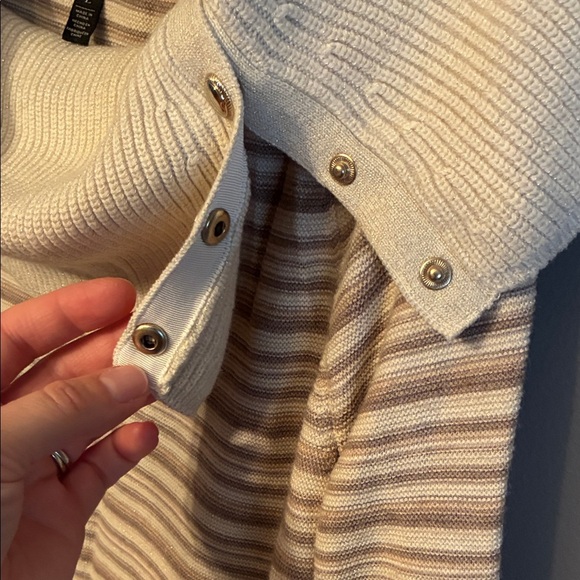 White House Black Market Striped Cowl Neck Sweater - Picture 6 of 13